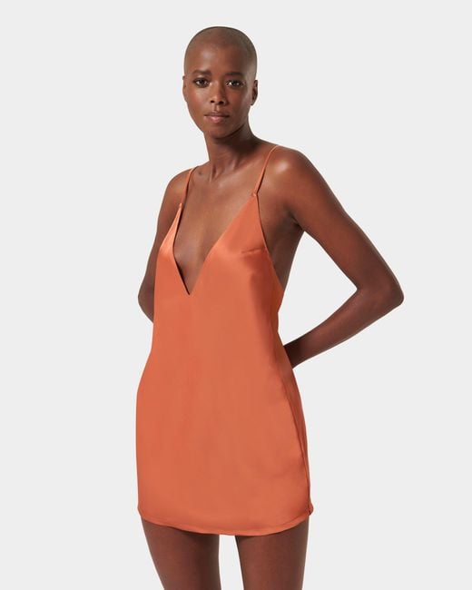 Bluebella Orange Clea Satin Chemise Baked Clay