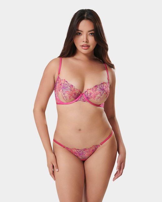 Bluebella Lilly Bra Fuchsia Pink/bright Violet/sheer
