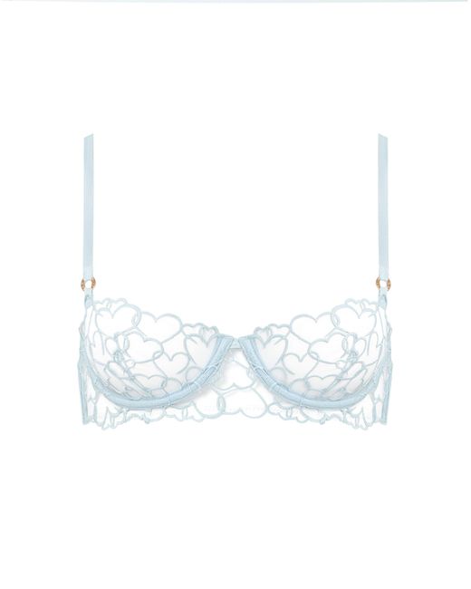 Bluebella White Valentina Heart Balcony Bra Ice Water