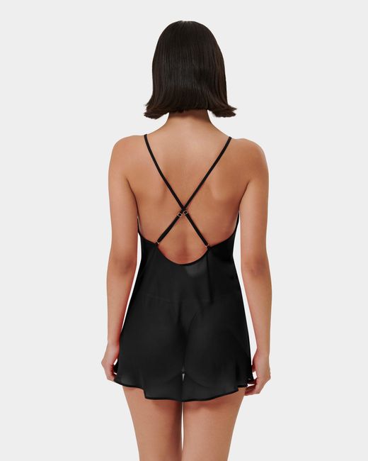 Bluebella Rosalie Short Chemise Black/sheer