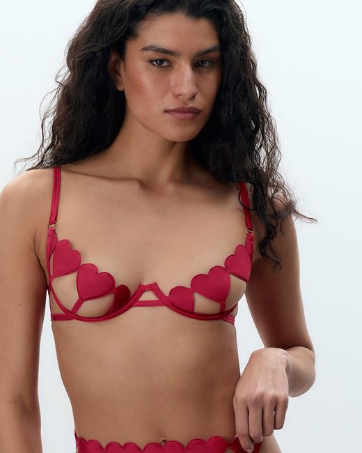 Bluebella Red Gia Open Heart Bra