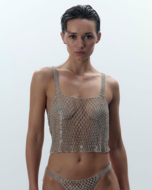 Bluebella White Elsa Diamond Lattice Cami/Clear