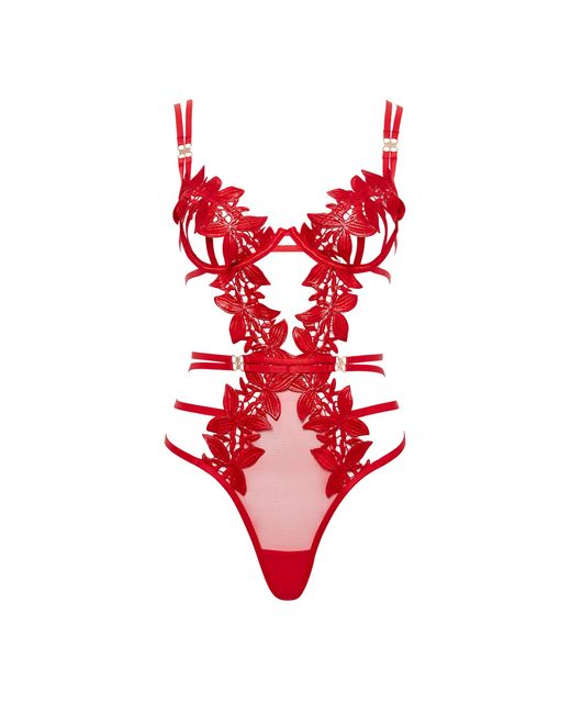Bluebella Red Ophelia Open Bodysuit