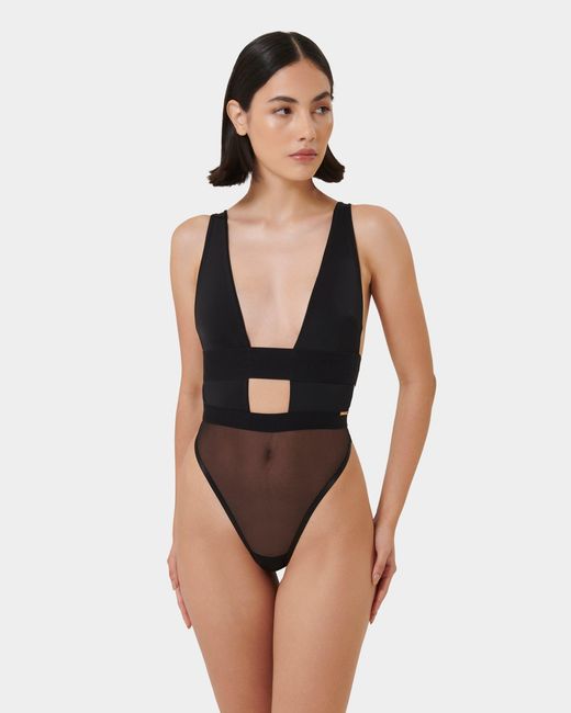 Bluebella Black Topaz Strappy Sheer Bodysuit