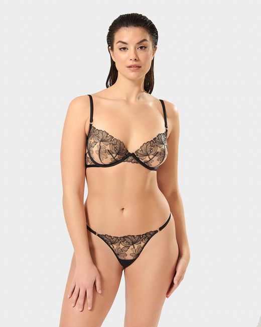 Bluebella Black Alula Thong/Sheer
