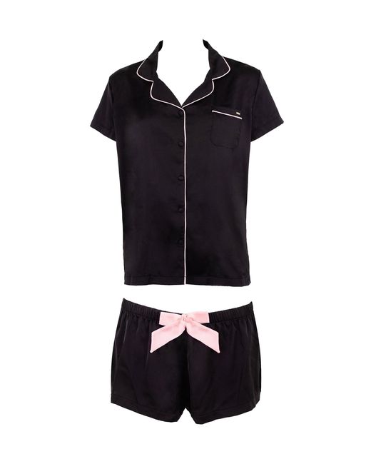Bluebella Black Abigail Shirt And Short Set/Pale