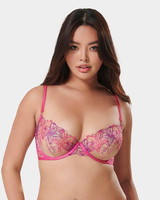 Bluebella Lilly Bra Fuchsia Pink/bright Violet/sheer