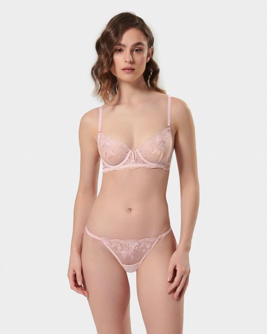 Bluebella Pink Marseille Embroidered Sheer Bra