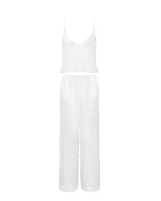 Bluebella White Cassat Cami & Trouser Set