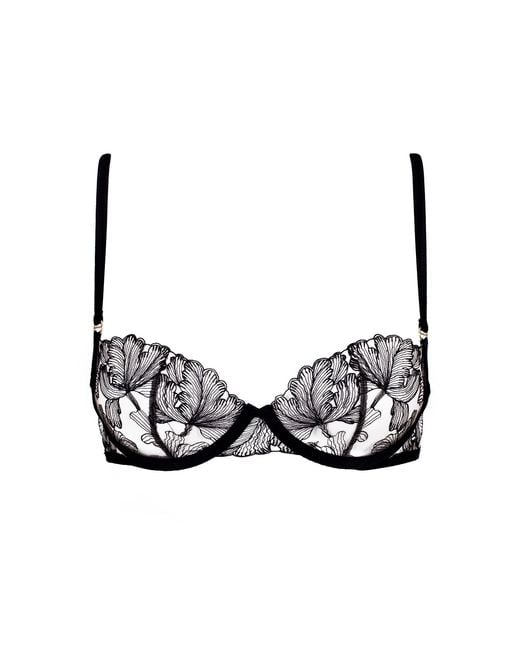 Bluebella Black Alula Embroidered Sheer Bra