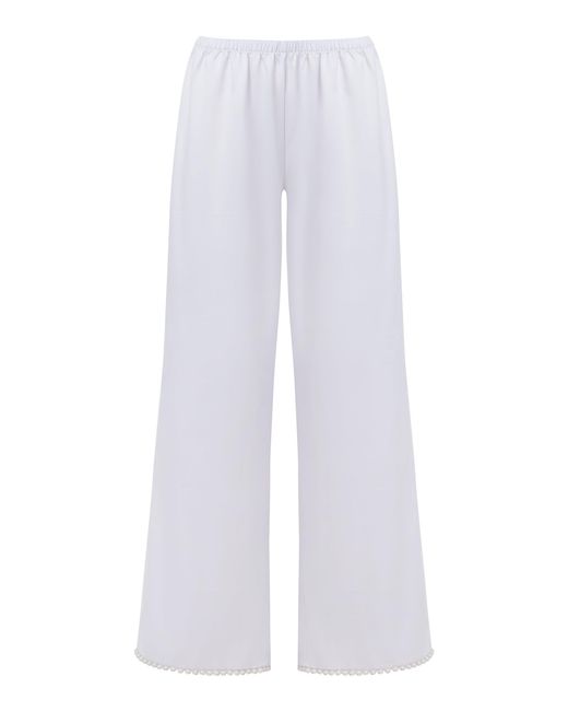 Bluebella White Pearl Luxury Satin Trousers/Pearl