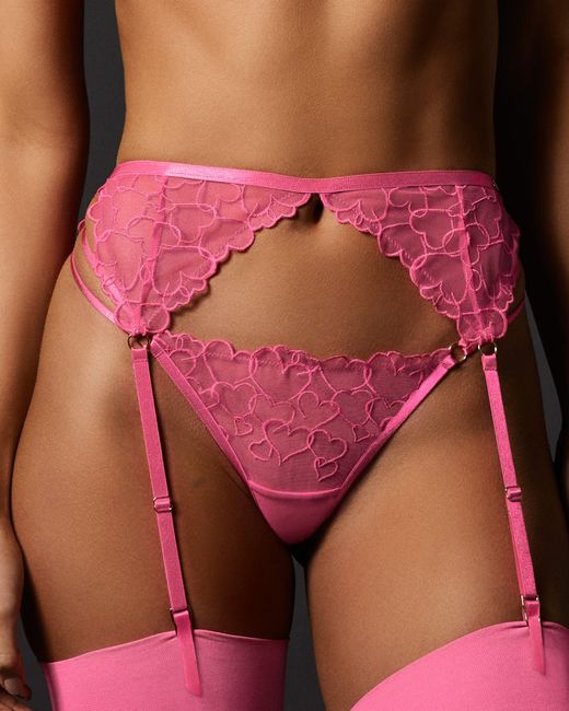 Bluebella Pink Valentina Suspender Fuchsia