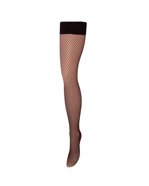 Bluebella White Fishnet Leg/plain Top Hold Ups Black