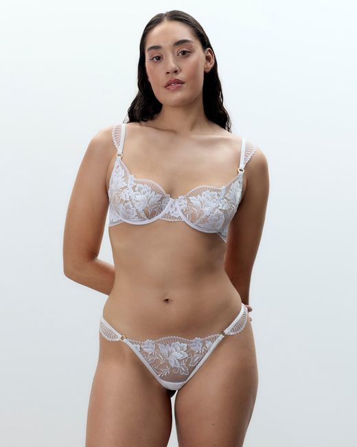 Bluebella White Gabriella Floral Embroidered Brief