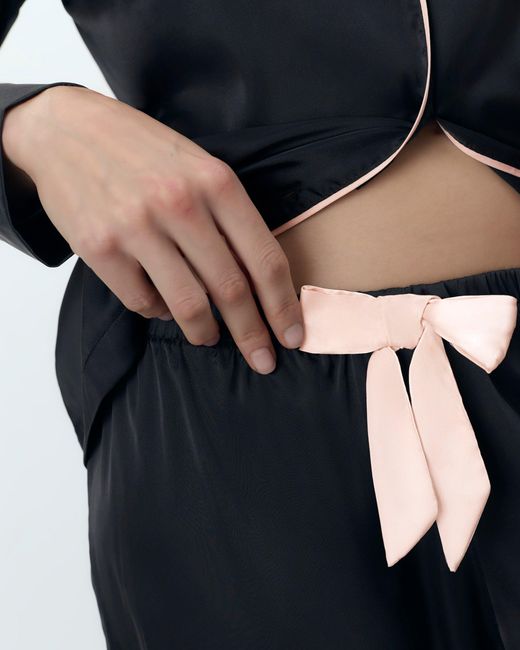 Bluebella Blue Claudia Shirt And Trouser Set Black/pale Pink