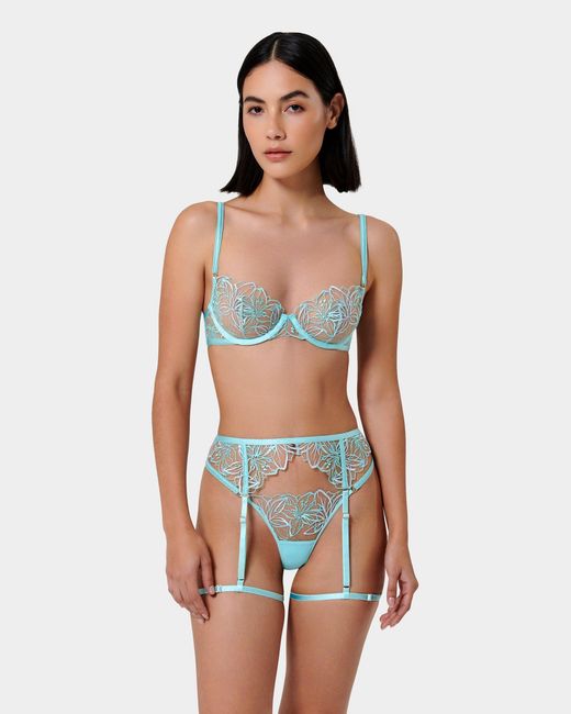 Bluebella Blue Lilly Floral Embroidered Bra
