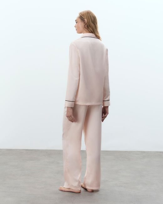 Bluebella Claudia Shirt And Trouser Set Pale Pink/black