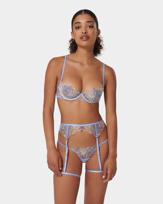 Bluebella Blue Lilly Thigh Harness Hydrangea/Ice Water/Sheer