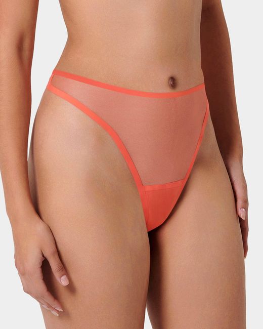 Bluebella White Naomi High-waist Thong Hot Coral