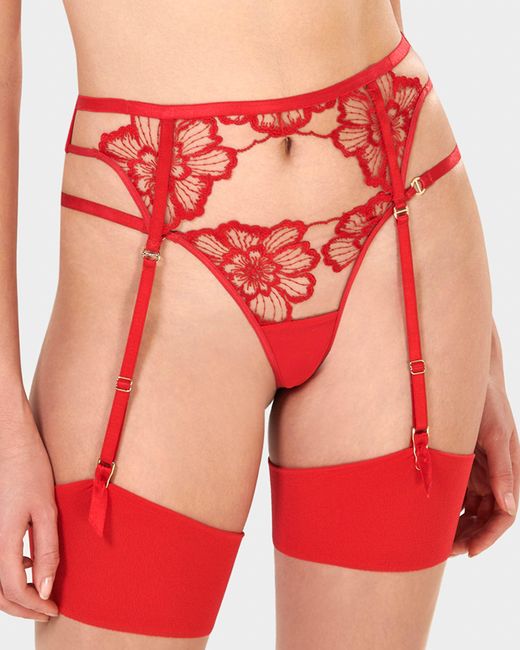 Bluebella Catalina Suspender Red/sheer