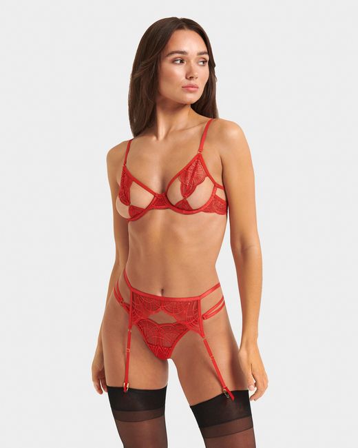 Bluebella Red Anaya Suspender Flame Scarlet