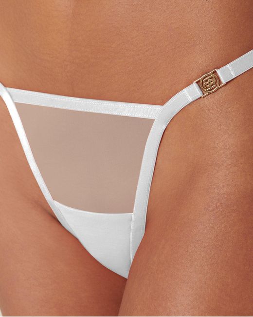 Bluebella White Tali Mesh Thong