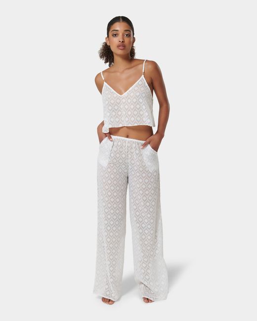 Bluebella White Cassat Cami & Trouser Set