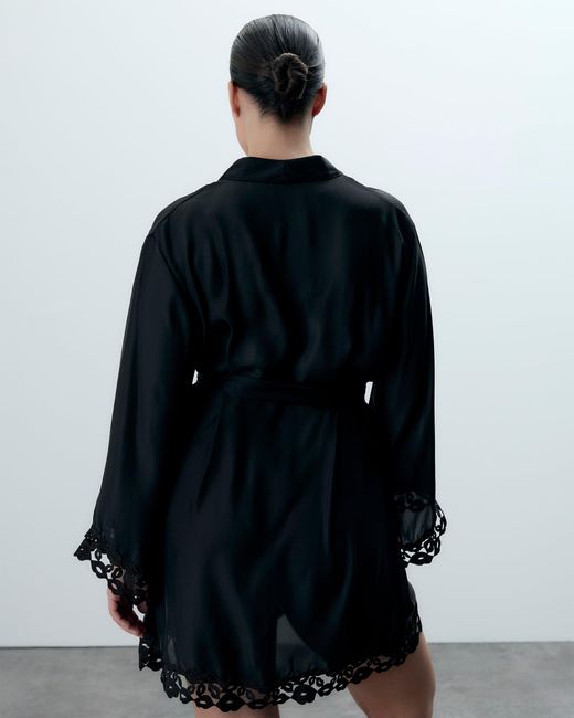 Bluebella Black Marian Chiffon Embroidered Kimono