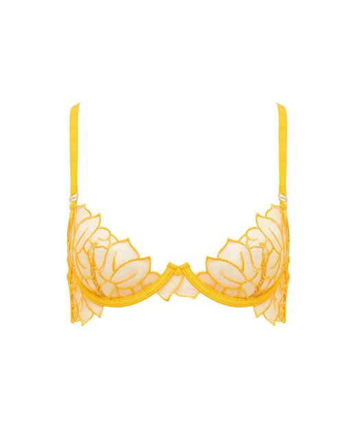 Bluebella Metallic Laurel Leaf Embroidered Bra Gold
