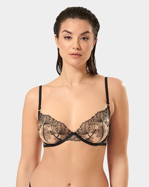Bluebella Black Alula Embroidered Sheer Bra
