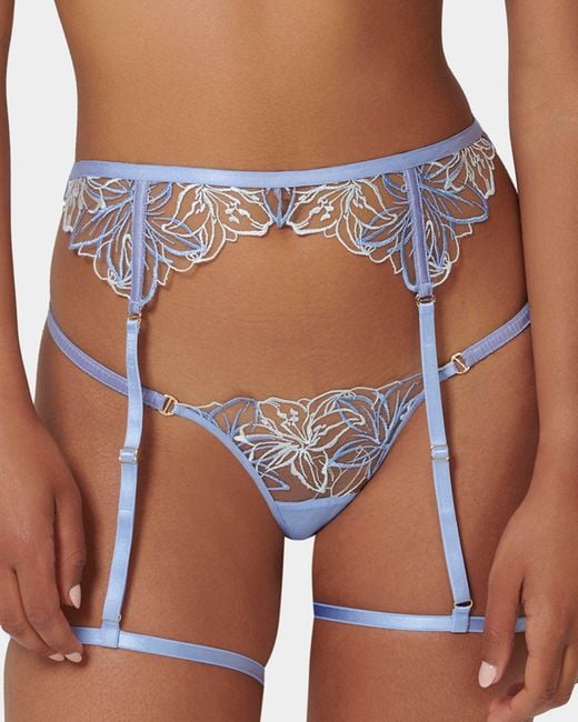 Bluebella Blue Lilly Thigh Harness Hydrangea/Ice Water/Sheer