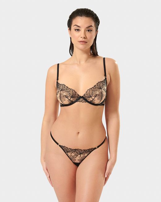 Bluebella Black Alula Embroidered Sheer Bra