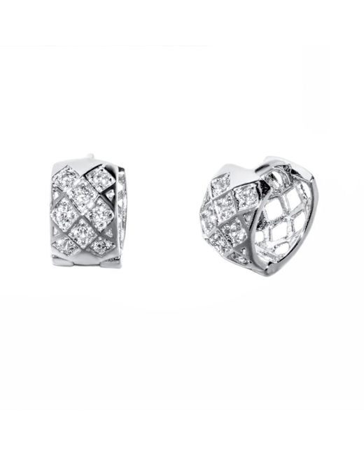Lyst Barzel 18k White Gold Plated Sterling Silver Rodium Cz Barzel 18k White Gold Plated Sterling Silver Rodium Cz Huggies Earring Lyst