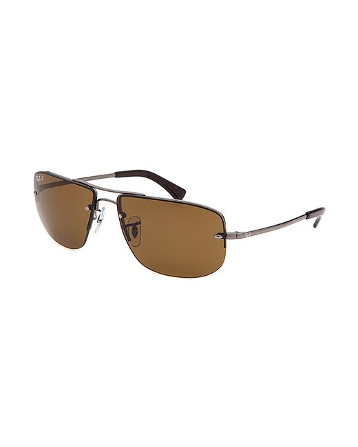 Rayban Men's Semirimless Gunmetal Sunglasses in Gray for Men