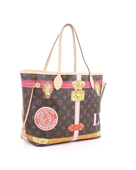 Lyst - Louis Vuitton Pre Owned Neverfull Nm Tote Limited Edition Summer Trunks Monogram Canvas Mm
