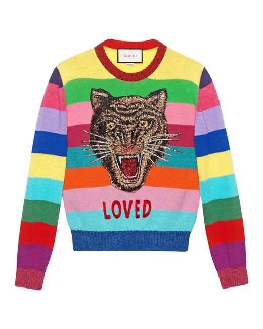 Gucci Multicolor Loved Tiger Motif Sweater