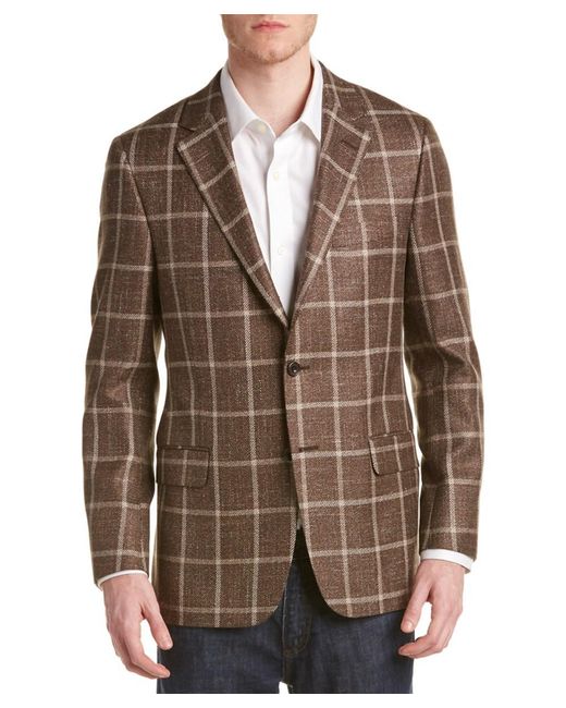 Hickey freeman Milburn Ii Wool, Silk & Linen-blend Sportcoat in Brown ...