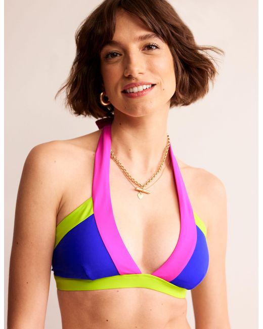 Boden Pink Ithaca Halter Bikini Top