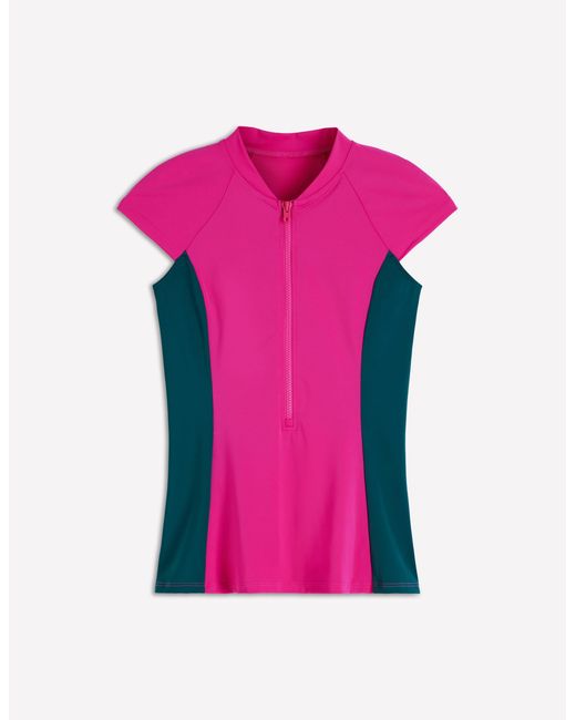 Boden Pink Short Sleeve Rash Guard Top