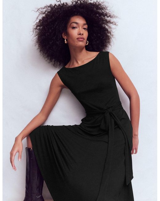 Boden Tamsin Jersey Midi Dress in Black | Lyst