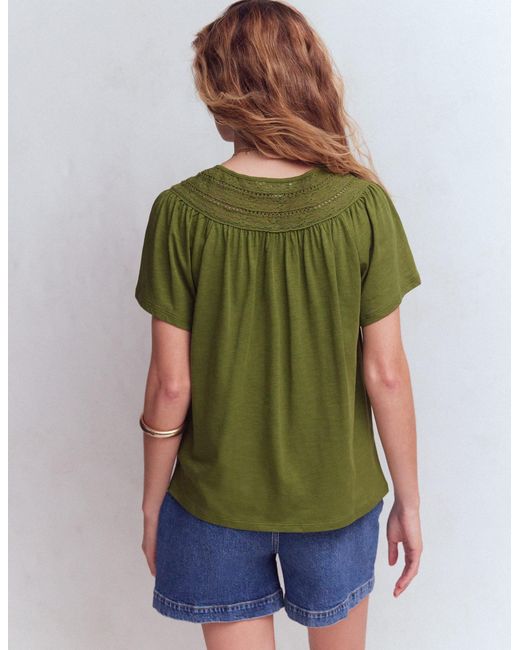 Boden Green Edi Trim Detail T-Shirt