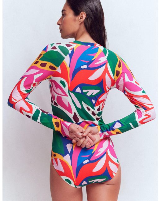 Boden Multicolor Rash Guard Swimsuit