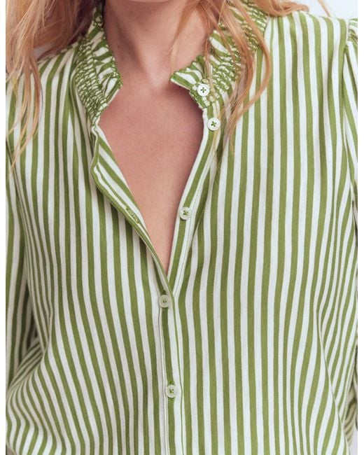 Boden Multicolor Effie Smocked Detail Shirt