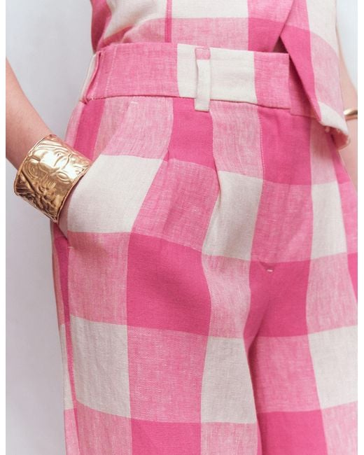 Boden Pink Kensington Linen Trousers