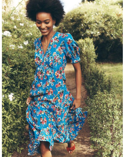 Boden Blue Rosie Godet Tea Dress