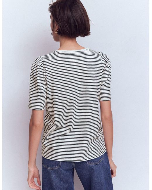 Boden White Sophie Puff Sleeve T-Shirt