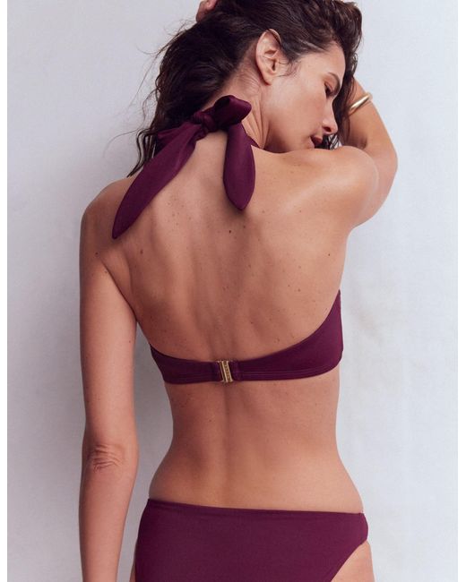 Boden Red Kythira Ruched Bikini Top