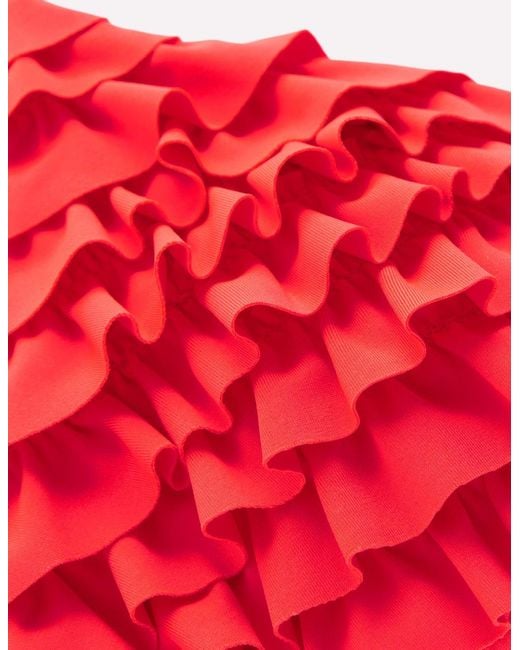 Boden Red Ruffle Bikini Top