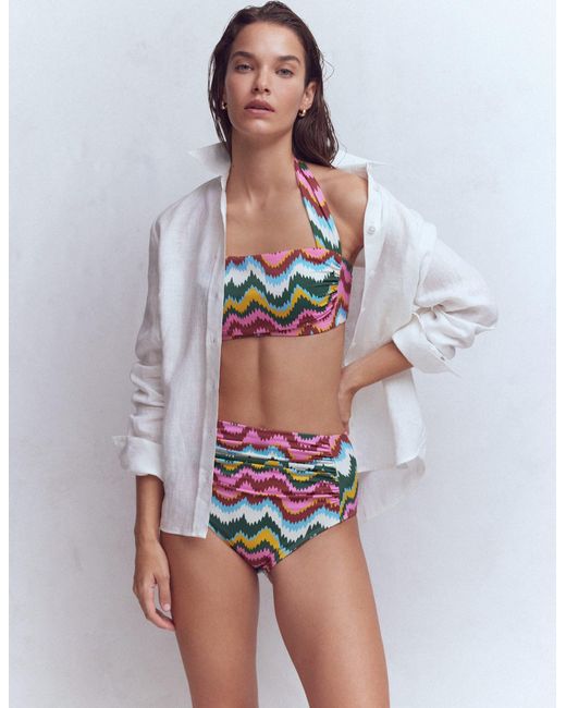 Boden White Kythira Ruched Bikini Top