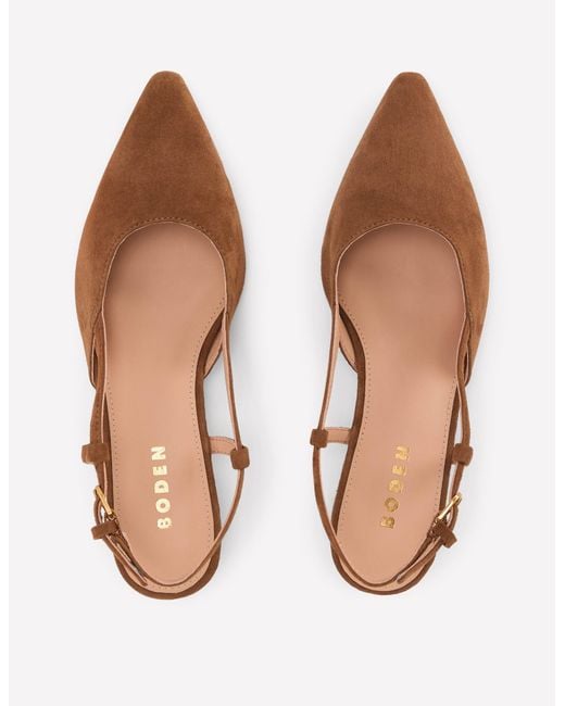 Boden Brown Mini Block Sling Backs